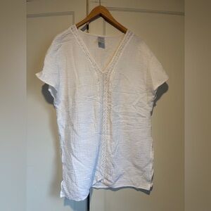 Kona Sol White Cotton Gauze Cover Up